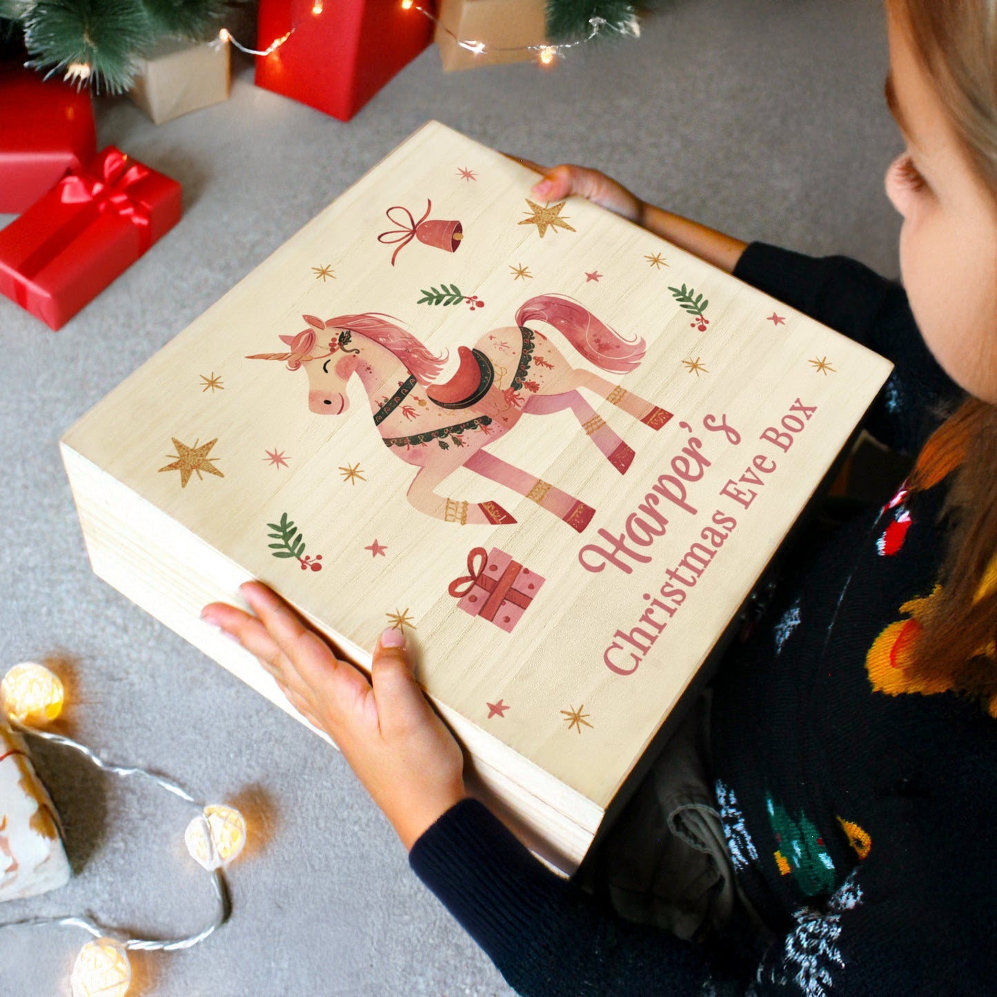 Personalised Unicorn Christmas Eve Box: 1 - Storage By Gift Moments
