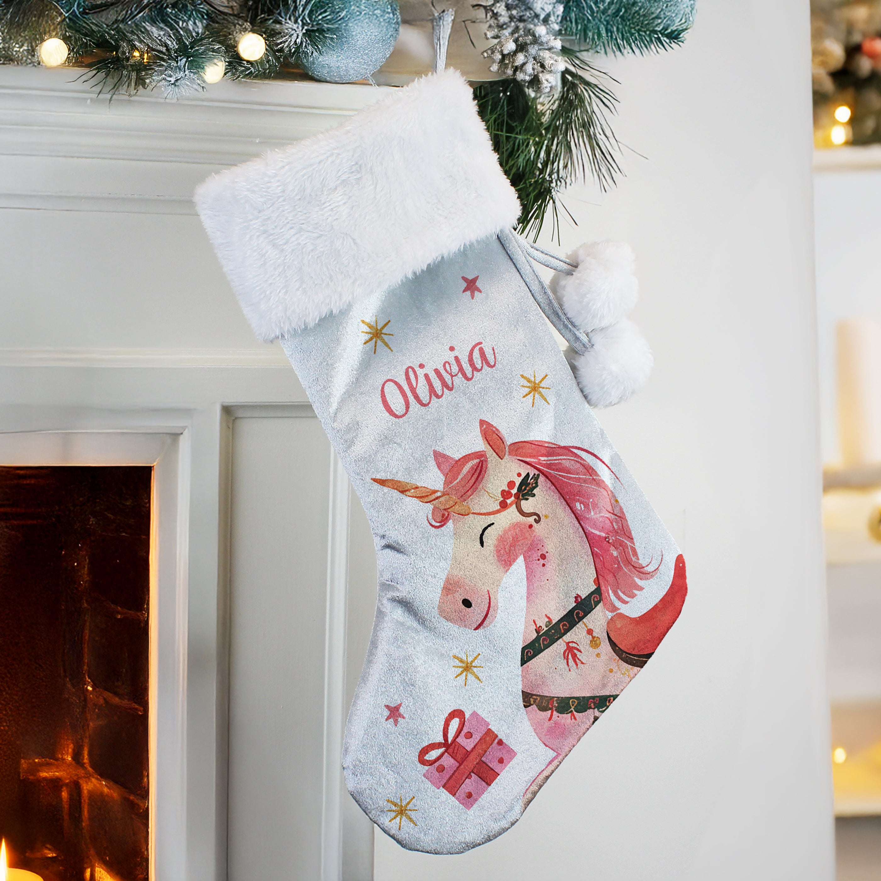 Personalised Unicorn Christmas Stocking - Shop Christmas Stockings At Gift Moments - 3