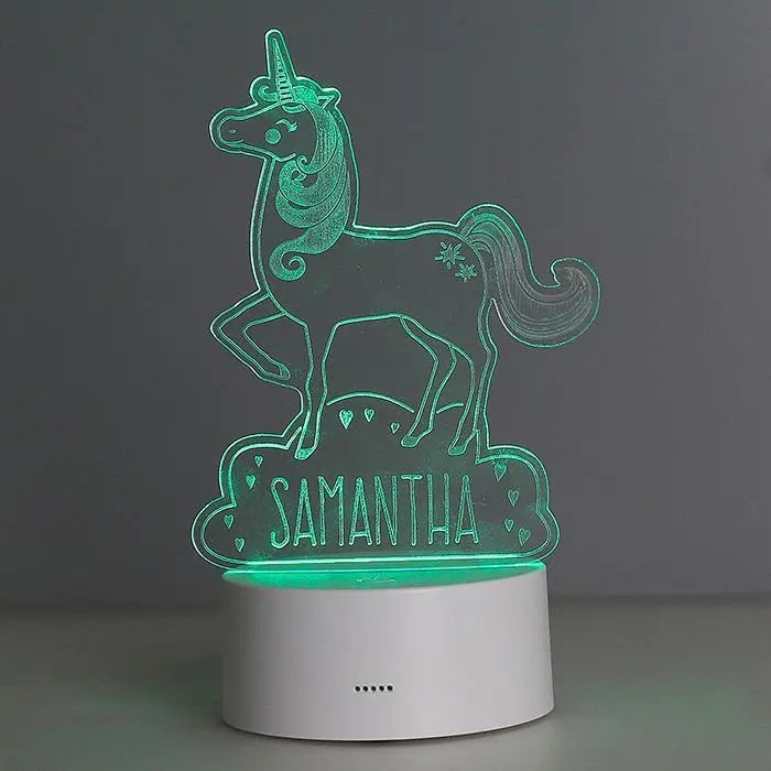 Personalised Unicorn LED Colour Changing Night Light: 4 - LED Lighting By Gift Moments
