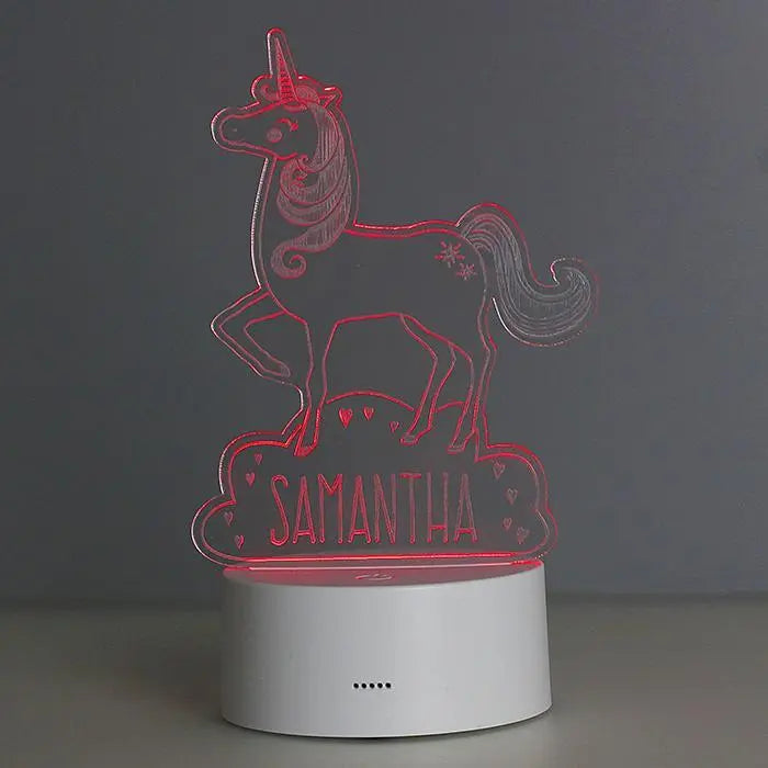 Personalised Unicorn LED Colour Changing Night Light: 3 - LED Lighting By Gift Moments