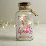 Personalised Unicorn LED Glass Jar: 2 - LED Lighting By Gift Moments