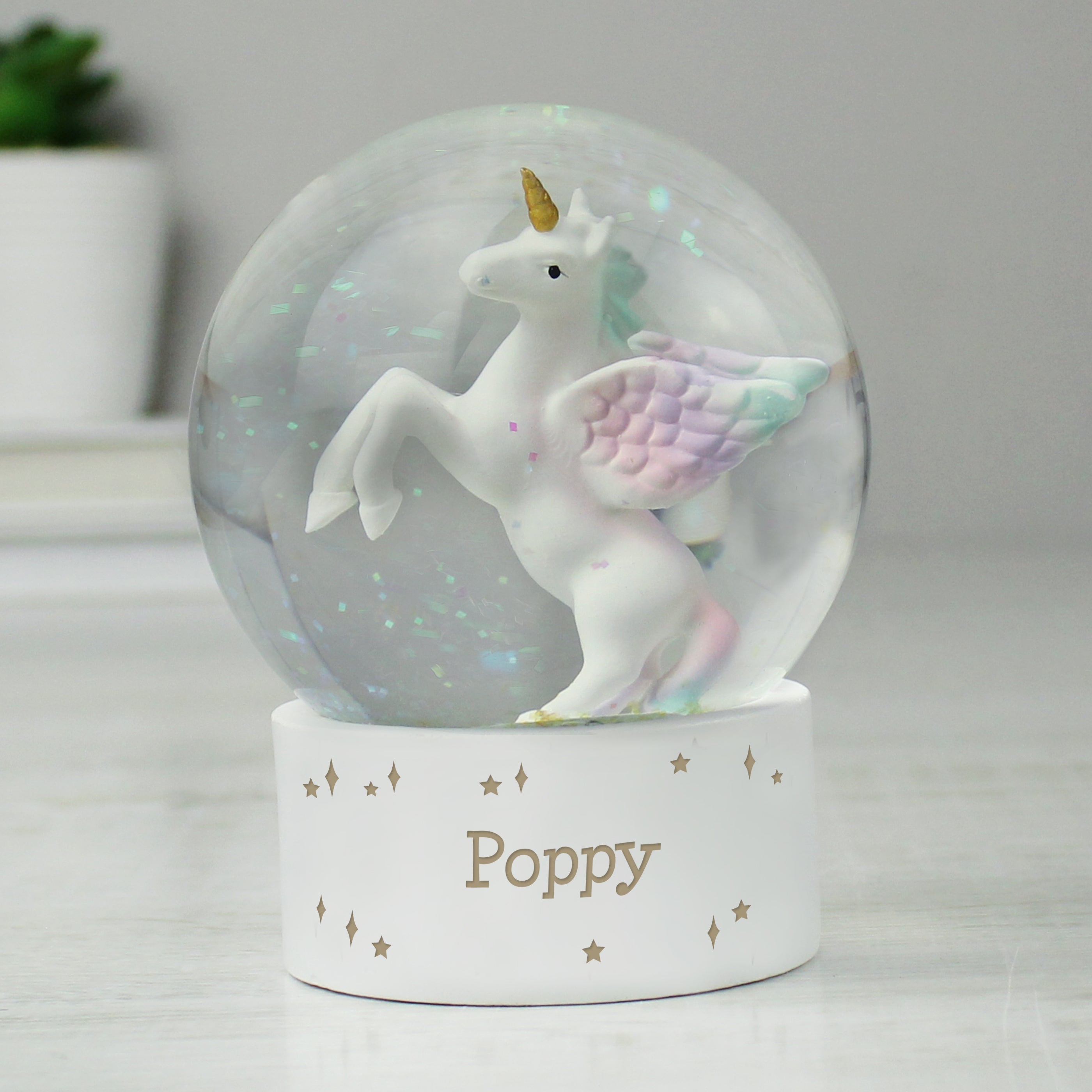 Personalised Unicorn Name Snow Globe - Shop Snow Globes At Gift Moments - 3