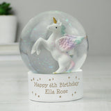 Personalised Unicorn Snow Globe: 4 Snow Globes By Gift Moments