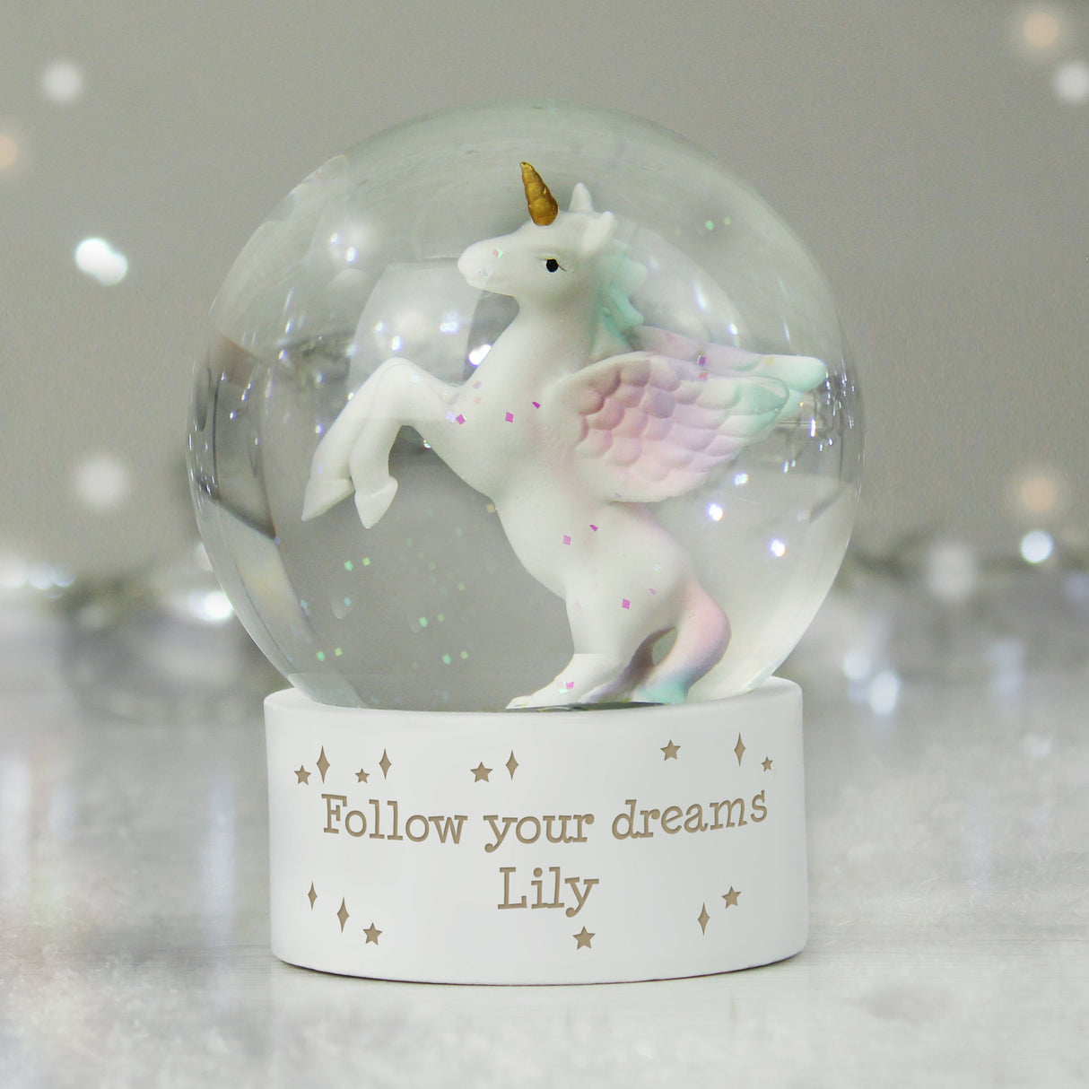Personalised Unicorn Snow Globe: 6 Snow Globes By Gift Moments