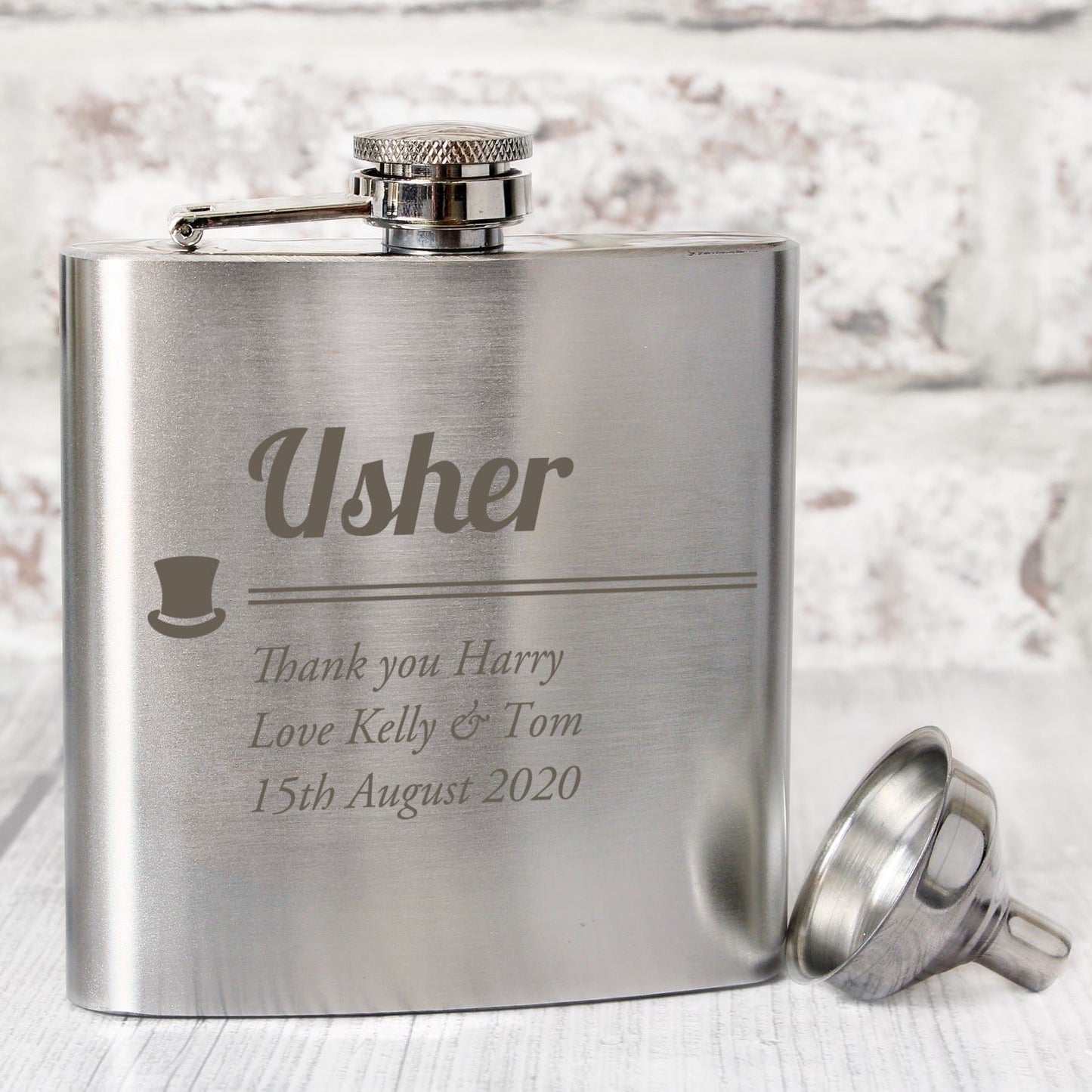 Personalised Usher Hip Flask: 1 - Hip Flasks By Gift Moments