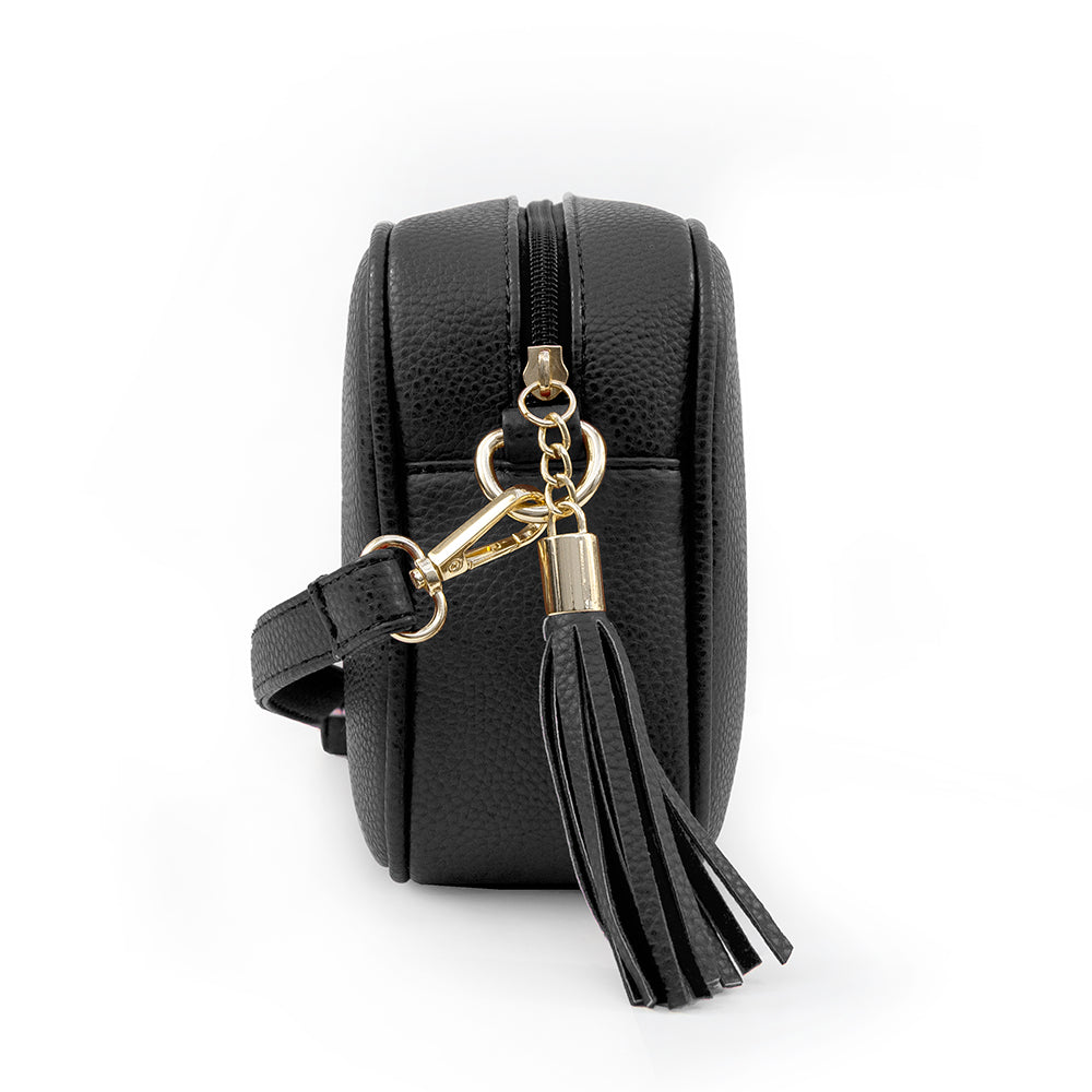 Personalised Vegan Leather Crossbody Bag in Black: 4 - Bags & Purses By Gift Moments