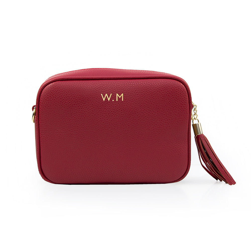 Personalised Vegan Leather Crossbody Bag in Red: 3 - Bags & Purses By Gift Moments