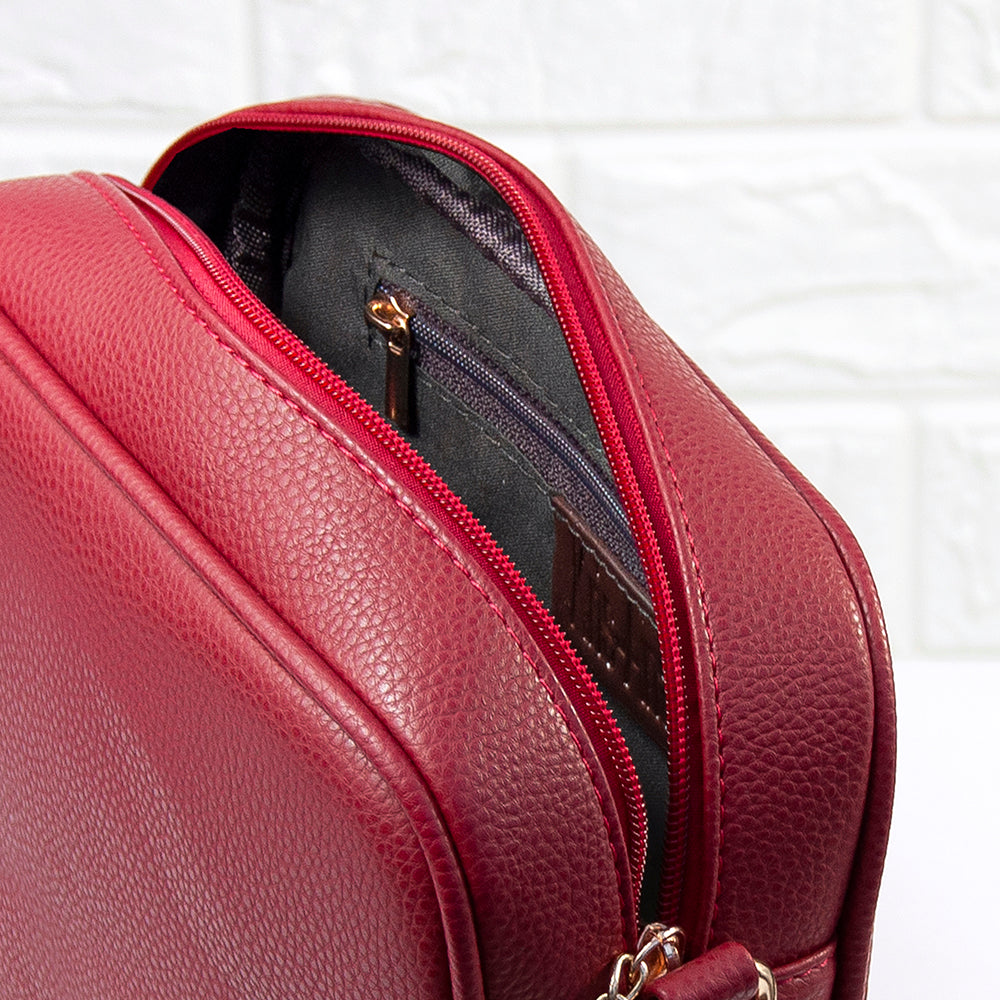 Personalised Vegan Leather Crossbody Bag in Red: 6 - Bags & Purses By Gift Moments