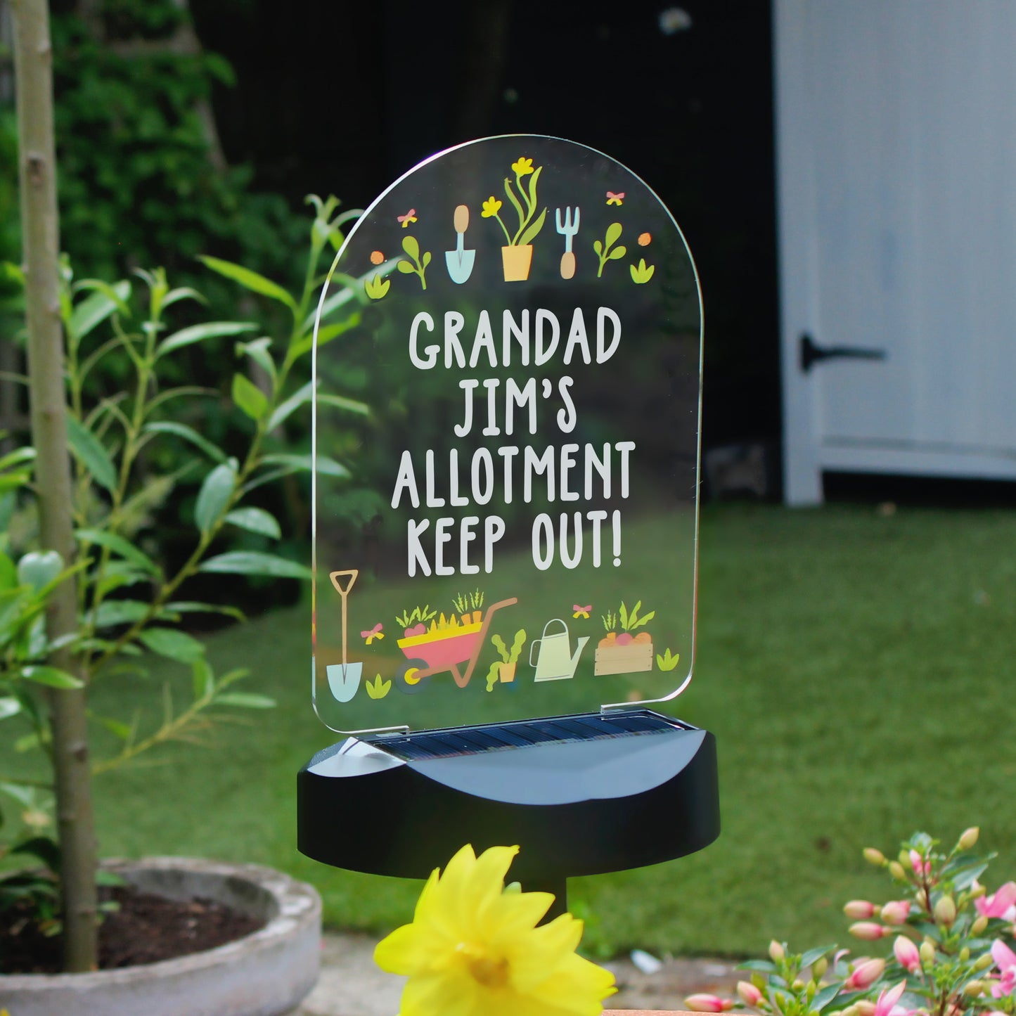 Personalised Vegetable Patch Outdoor Solar Light: 4 - Solar Lights By Gift Moments
