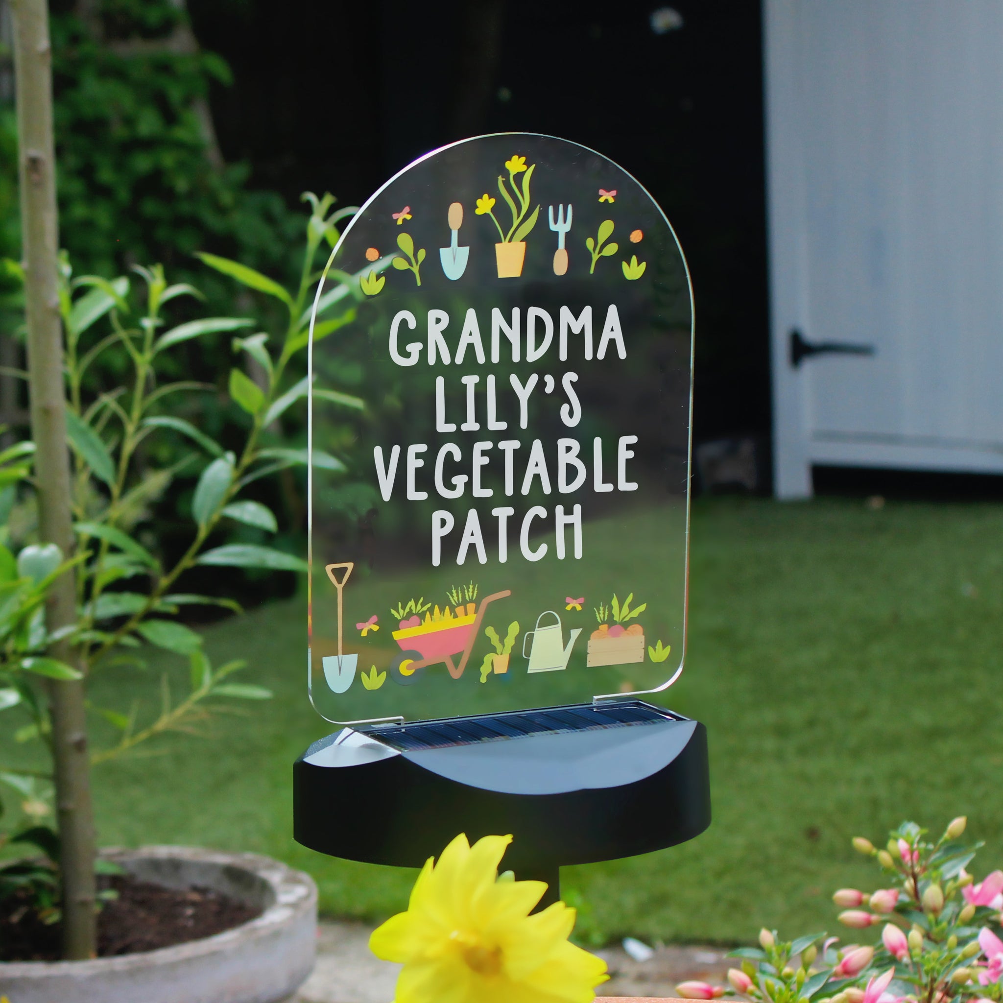 Personalised Vegetable Patch Outdoor Solar Light: 6 - Solar Lights By Gift Moments