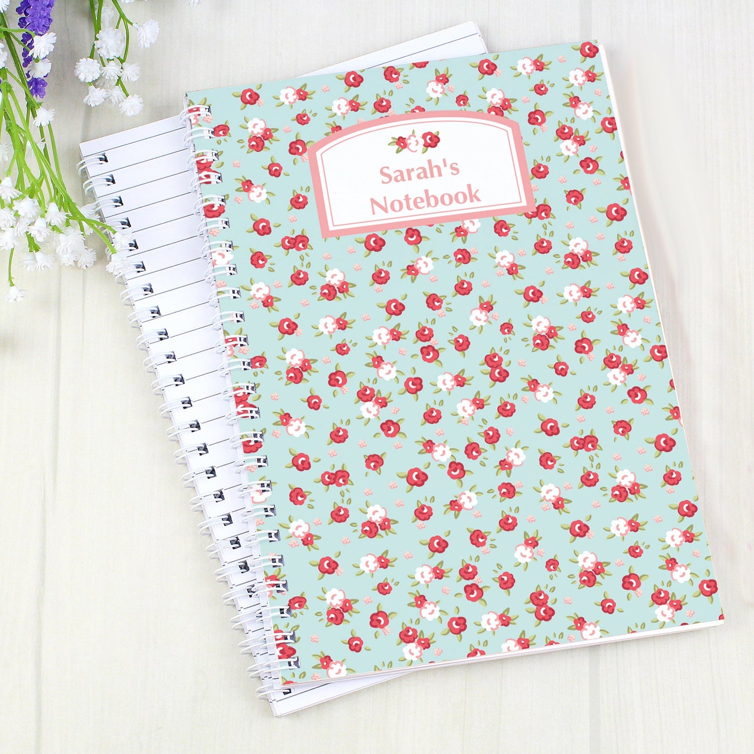 Personalised Vintage Floral A5 Notebook: 1 - Notebooks By Gift Moments