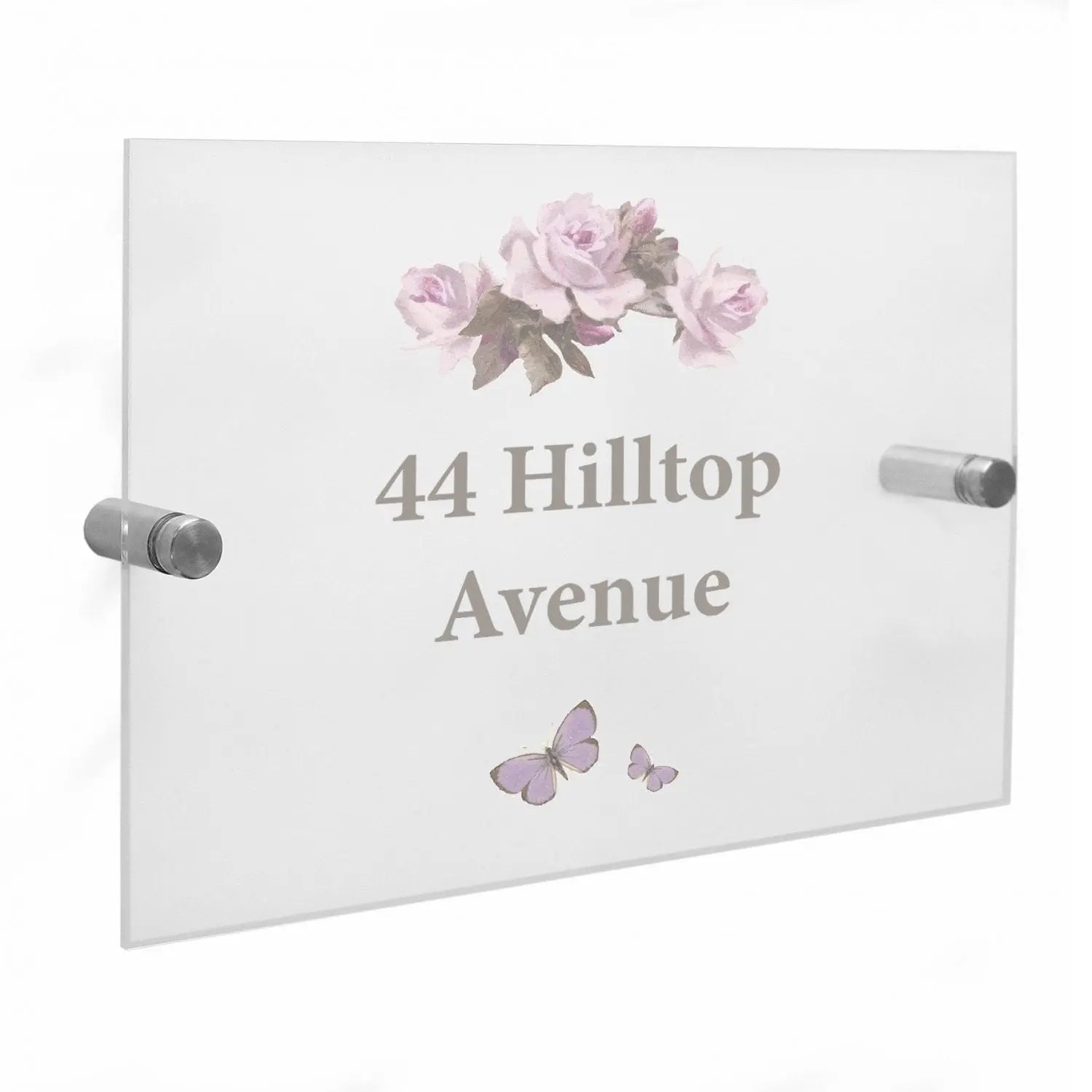 Personalised Vintage Rose Acrylic House Sign: 3 - House Signs By Gift Moments