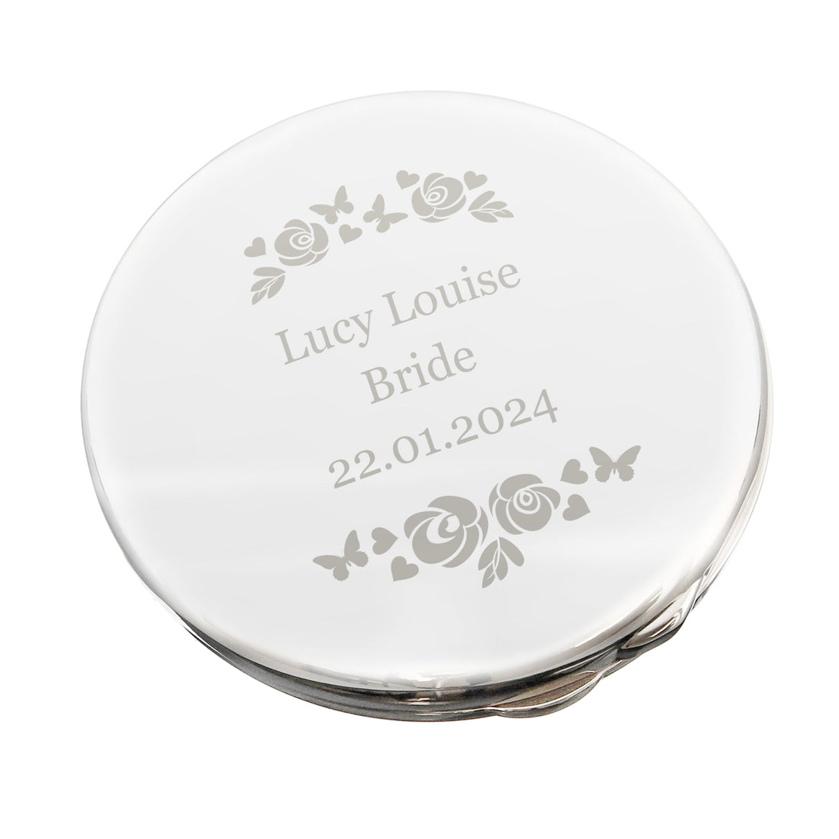 Personalised Vintage Rose Compact Mirror: 4 - Compact Mirrors By Gift Moments