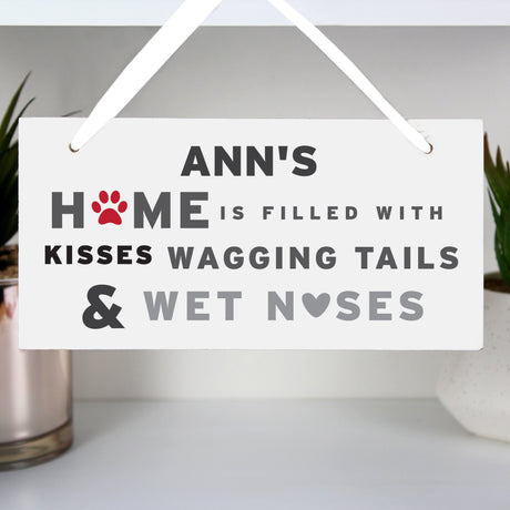 Personalised ’Wagging Tails’ Dog Wooden Sign: 1 - Signs & Plaques By Gift Moments