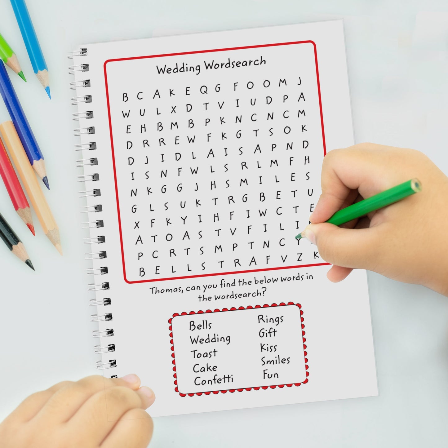 Personalised Wedding Activity A5 Notebook: 8 - Notebooks By Gift Moments