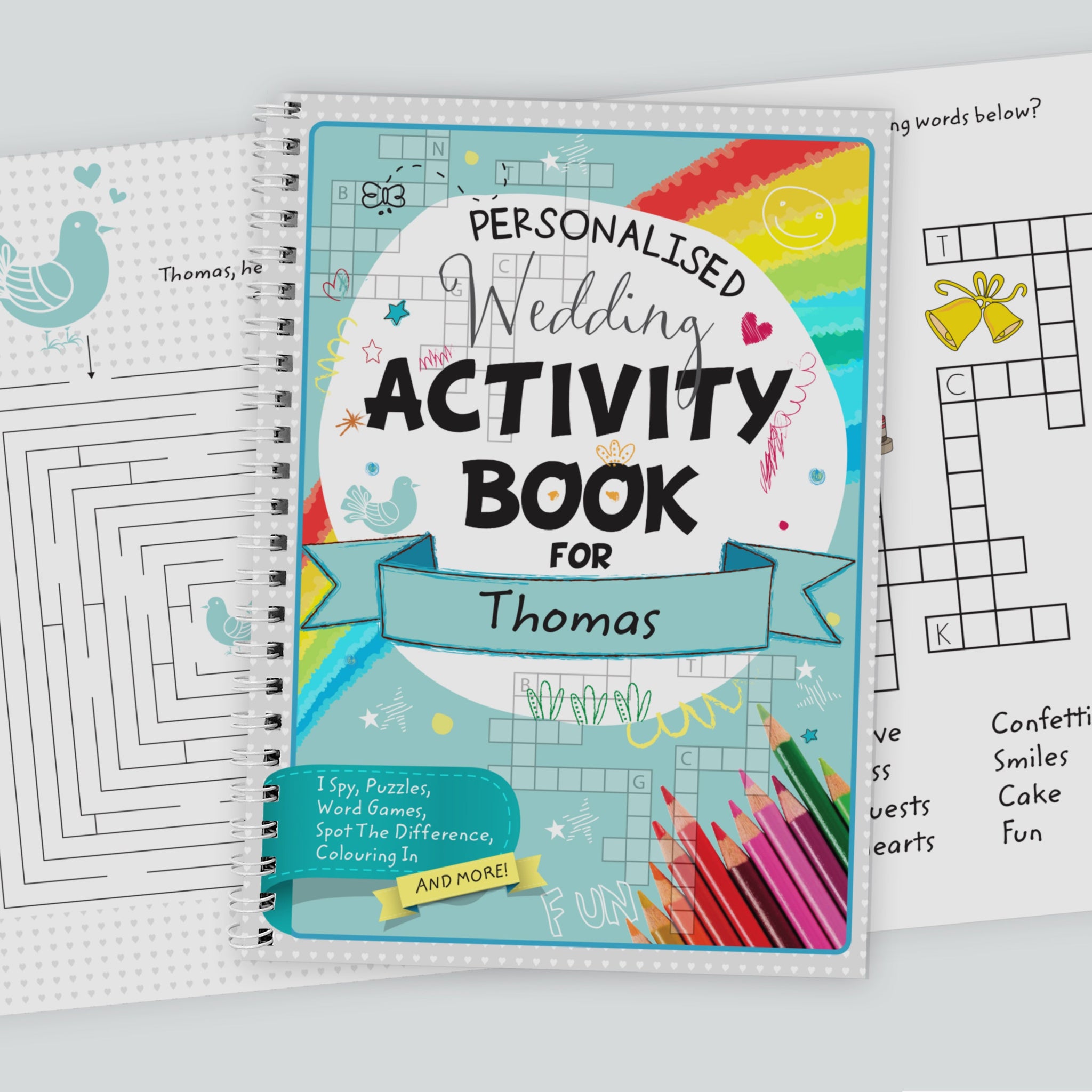 Personalised Wedding Activity A5 Notebook: 4 - Notebooks By Gift Moments