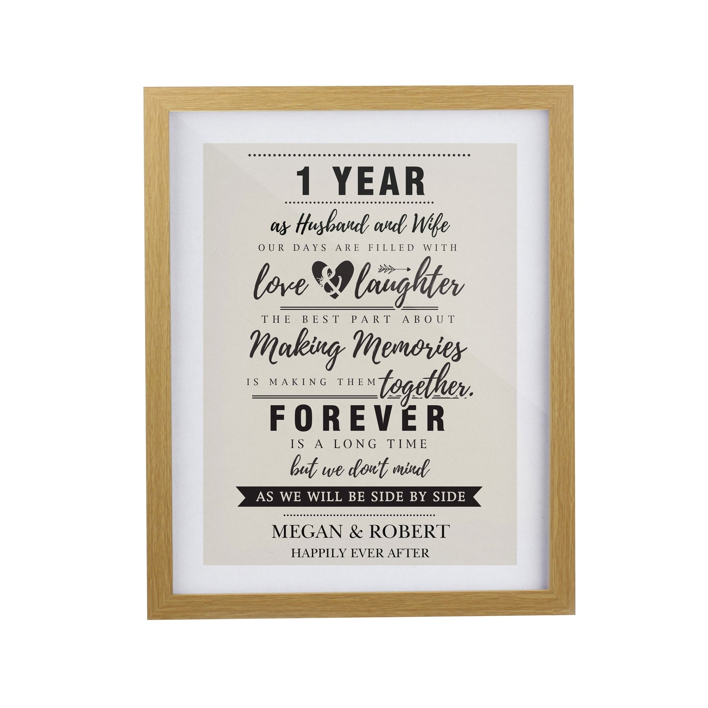 Personalised Wedding Anniversary Framed Prints: 7 - Framed Prints By Gift Moments