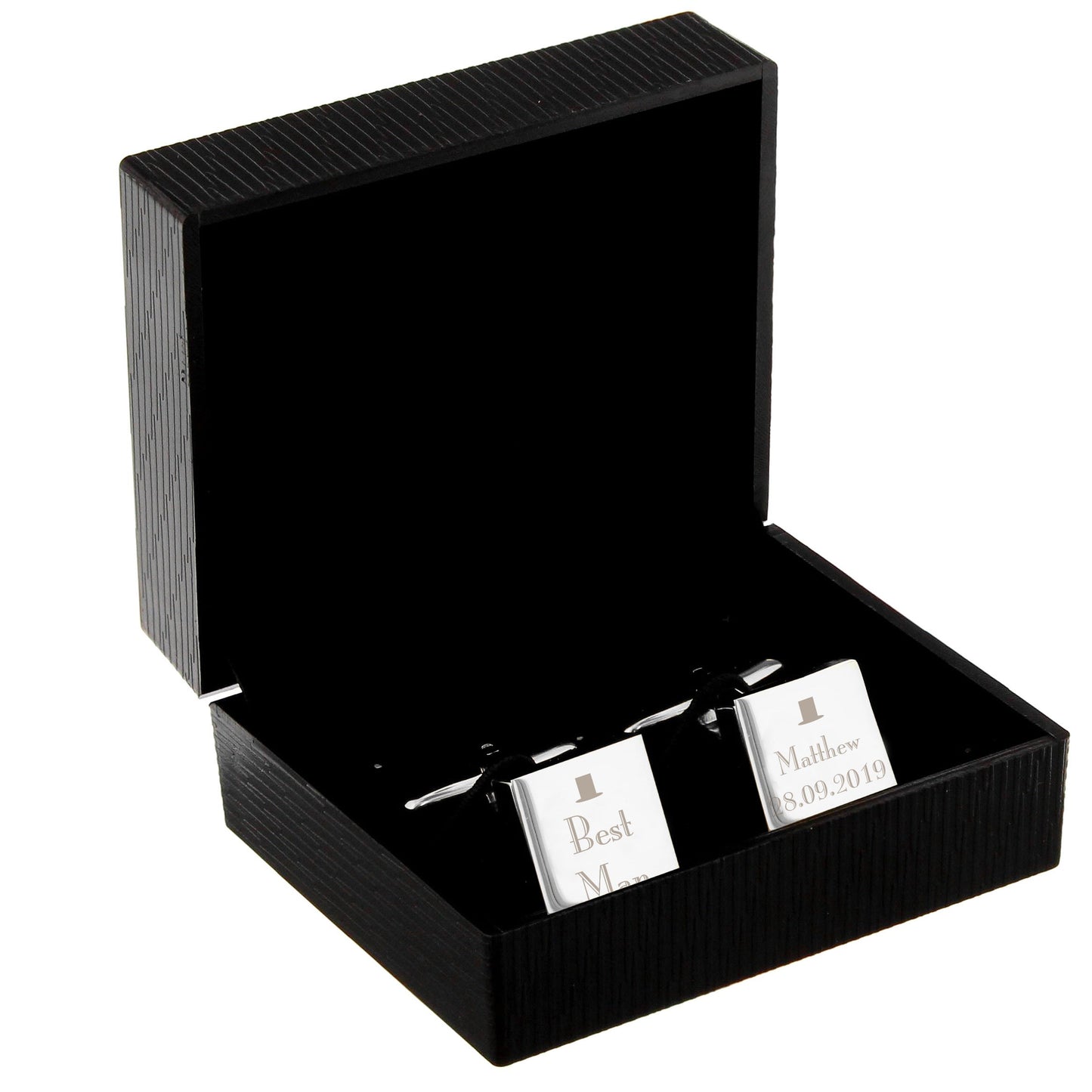 Personalised Wedding Best Man Square Cufflinks: 3 - Cufflinks & Tie Slides By Gift Moments