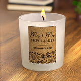 Personalised Wedding Cork Label Candle Jar: 2 - Candles By Gift Moments