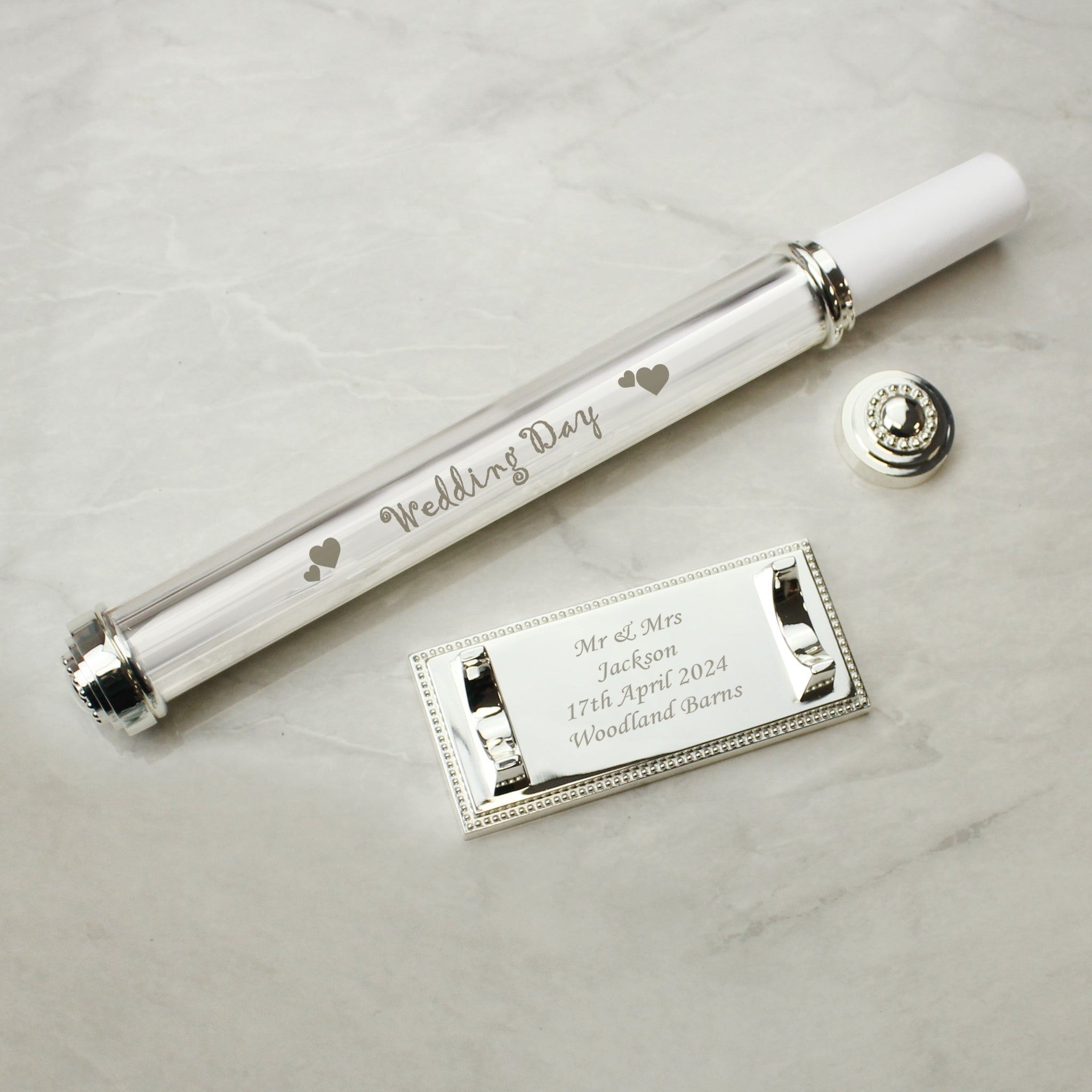 Personalised Wedding Day Silver Plated Certificate Holder: 4 - Certificate Holders By Gift Moments