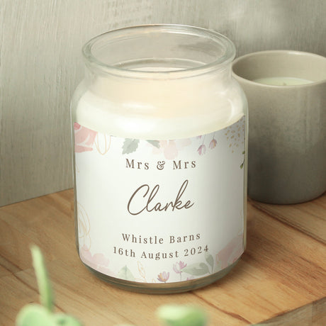 Personalised Wedding Large Candle Jar: 2 - Candles By Gift Moments