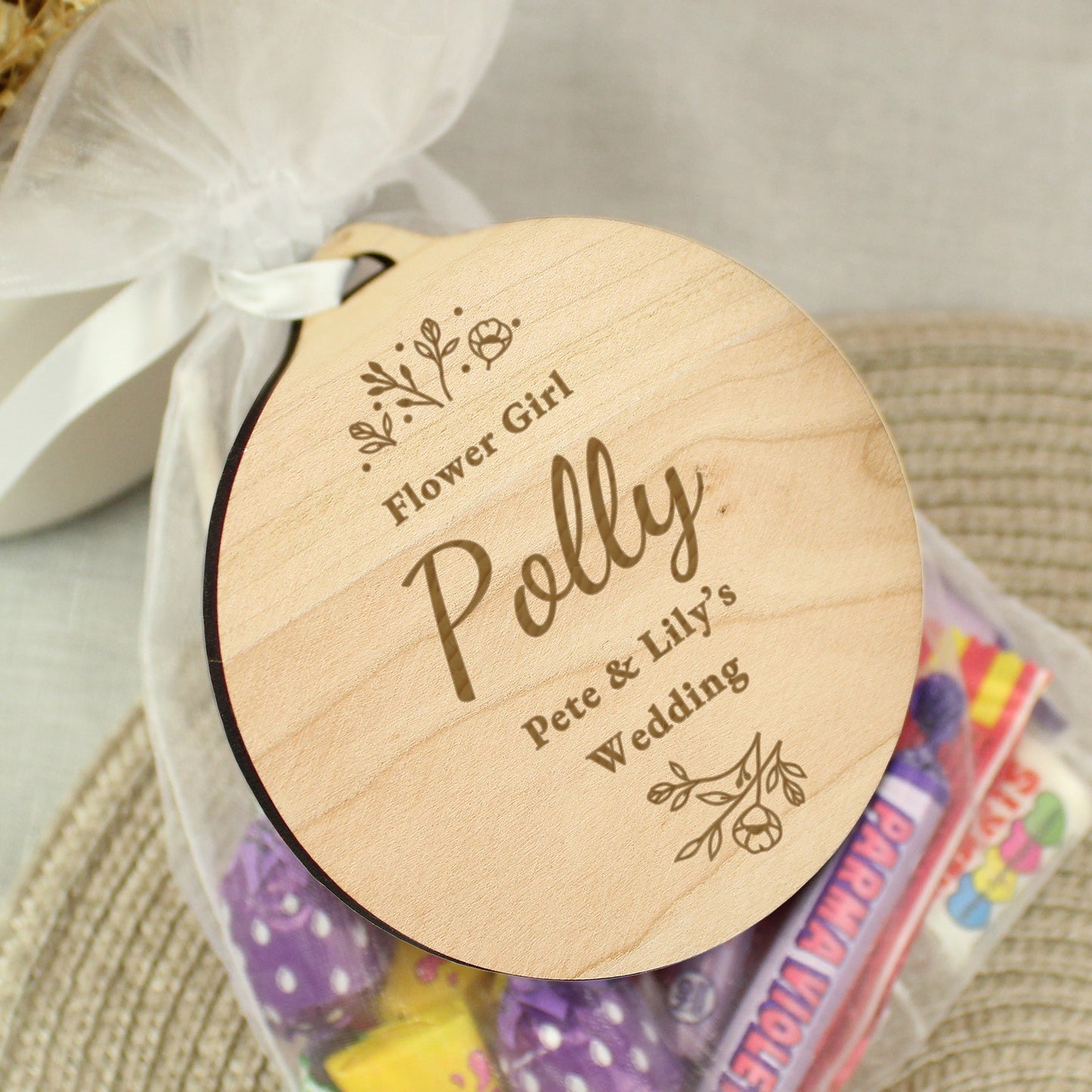 Personalised Wedding Party Wooden Tag: 8 - Decorations By Gift Moments
