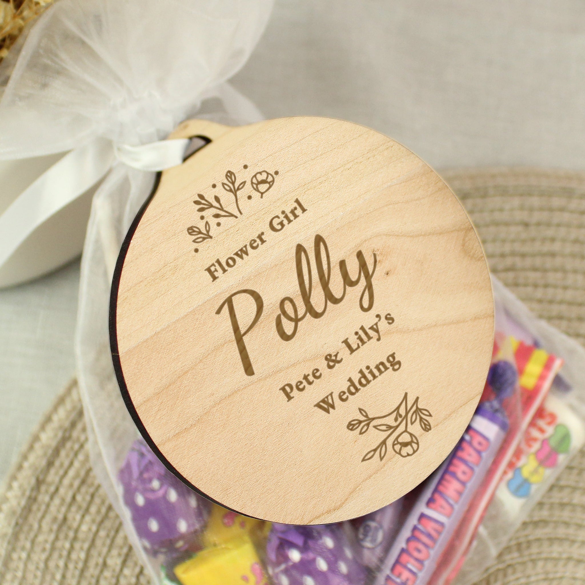 Personalised Wedding Party Wooden Tag: 8 - Decorations By Gift Moments