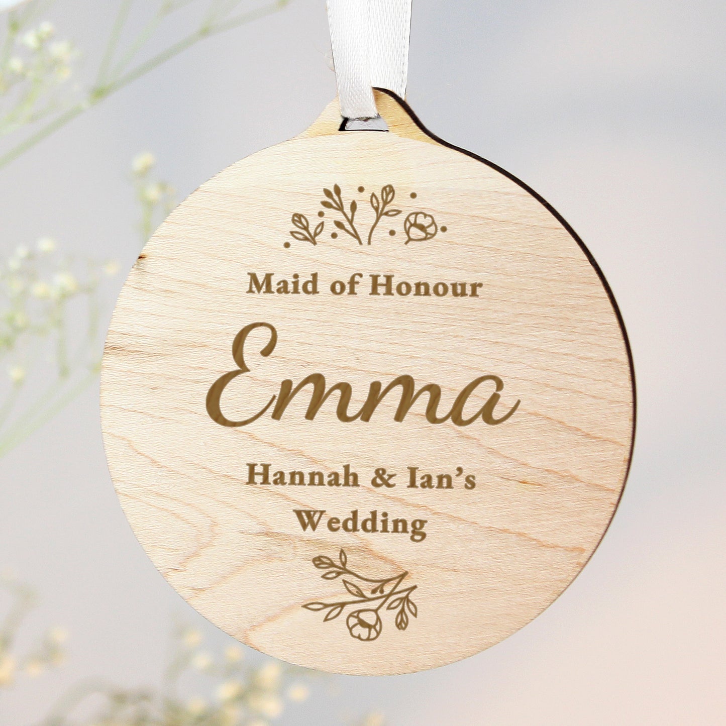 Personalised Wedding Party Wooden Tag: 2 - Decorations By Gift Moments