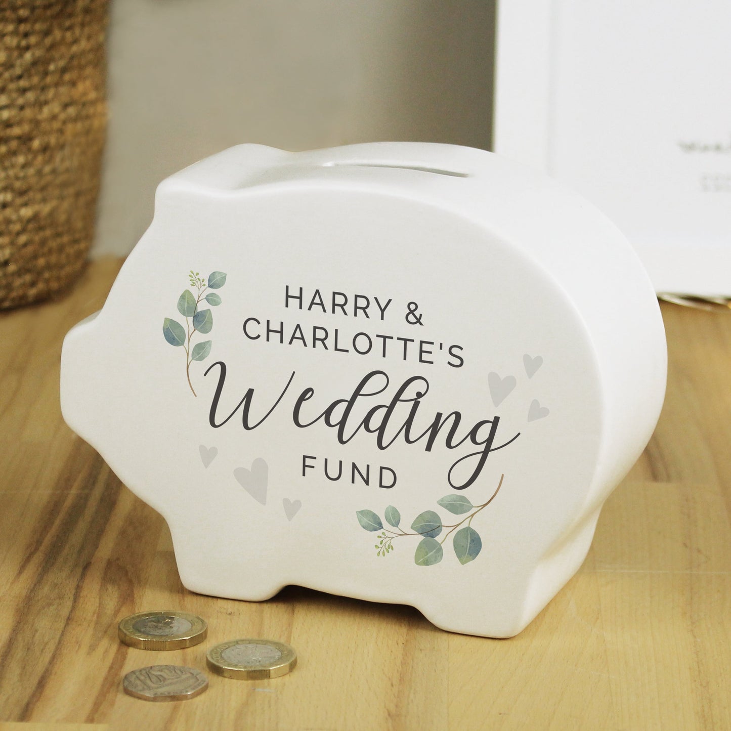 Personalised Wedding Fund Piggy Bank: 3 - Money Boxes By Gift Moments