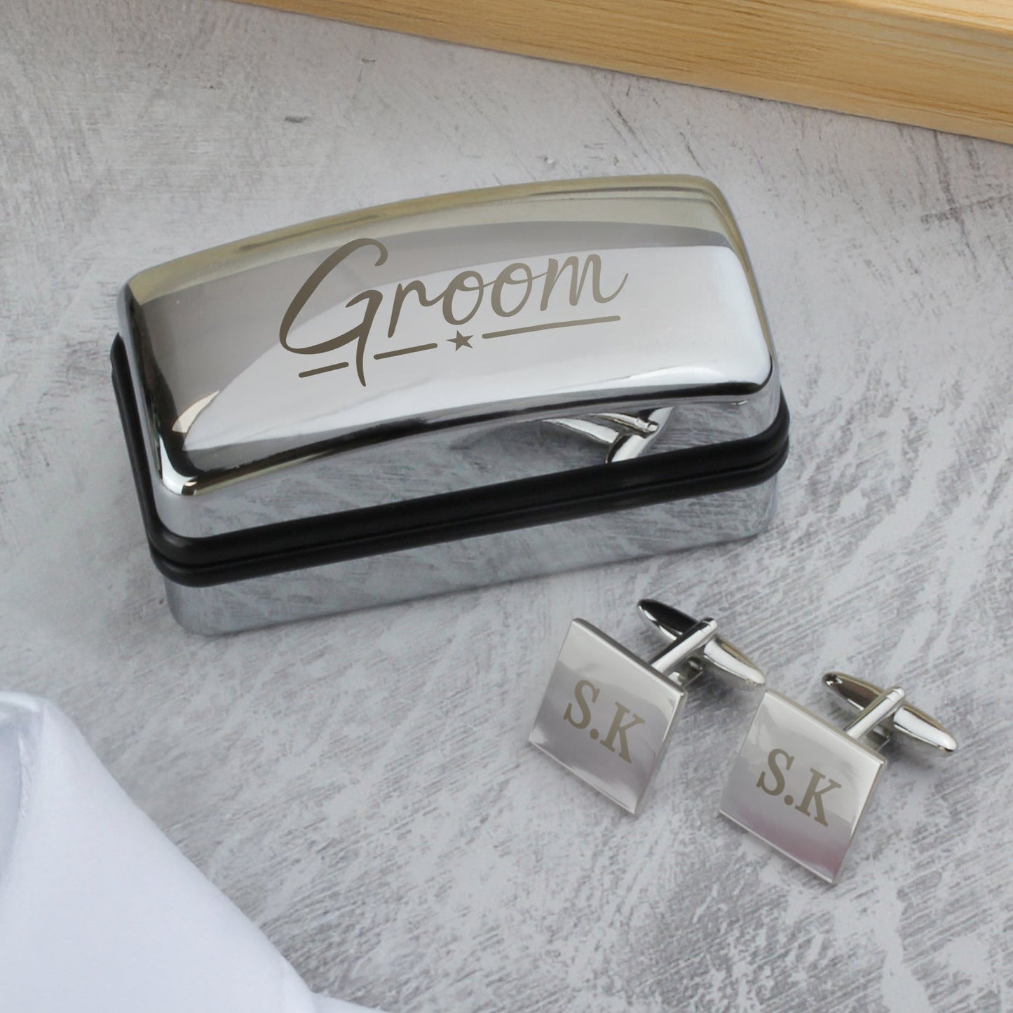 Personalised Wedding Role Cufflinks & Box Sets: 8 - Cufflinks & Tie Slides By Gift Moments