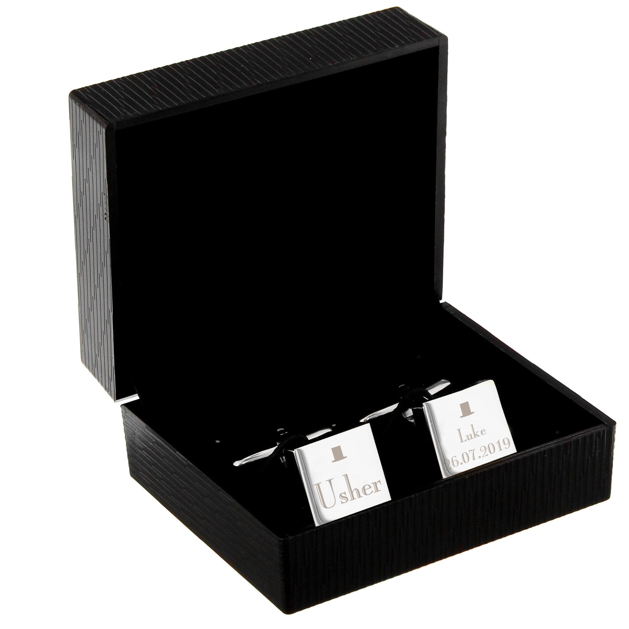 Personalised Wedding Usher Square Cufflinks: 3 - Cufflinks & Tie Slides By Gift Moments