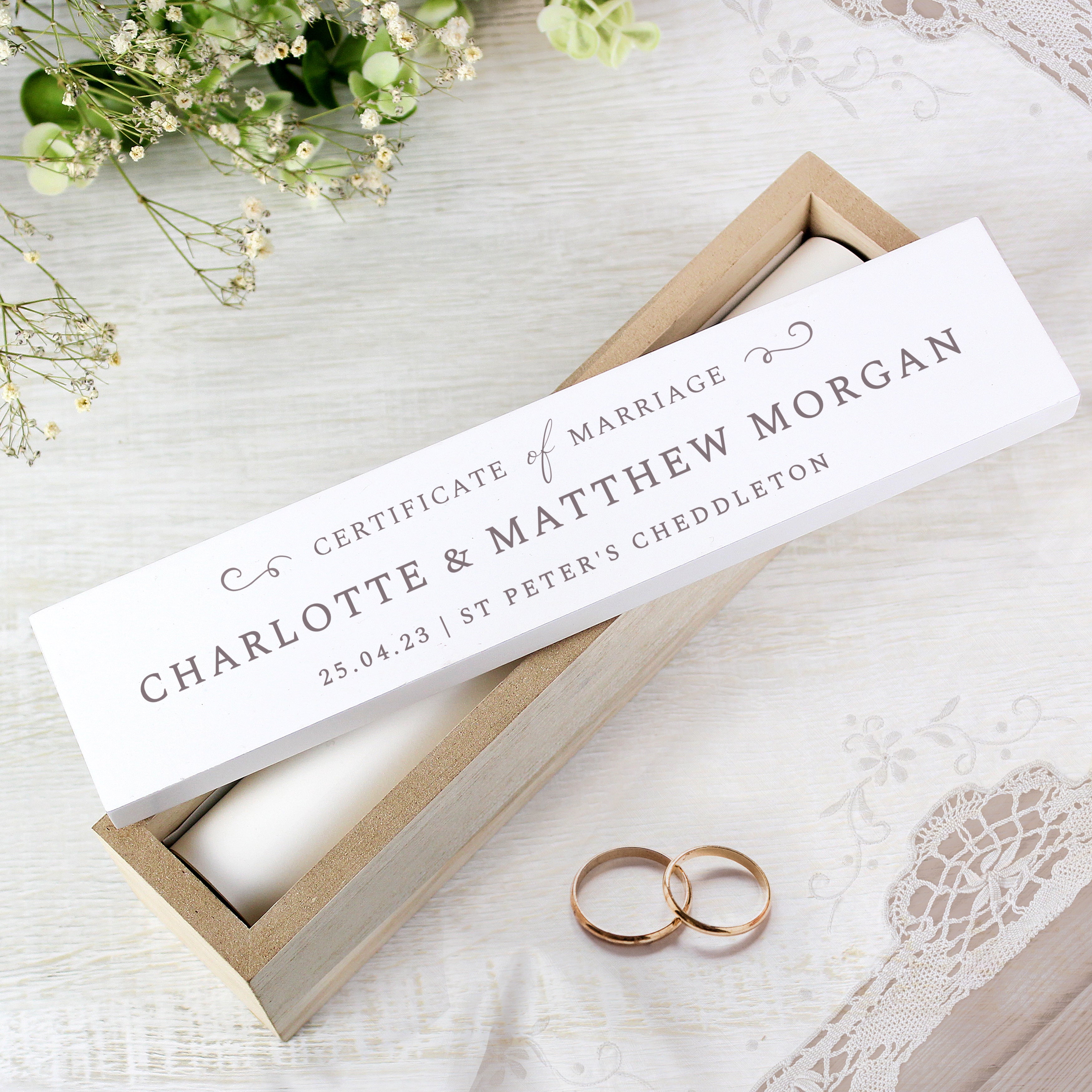 Personalised Wedding Wooden Certificate Holder - Shop Certificate Holders At Gift Moments - 2