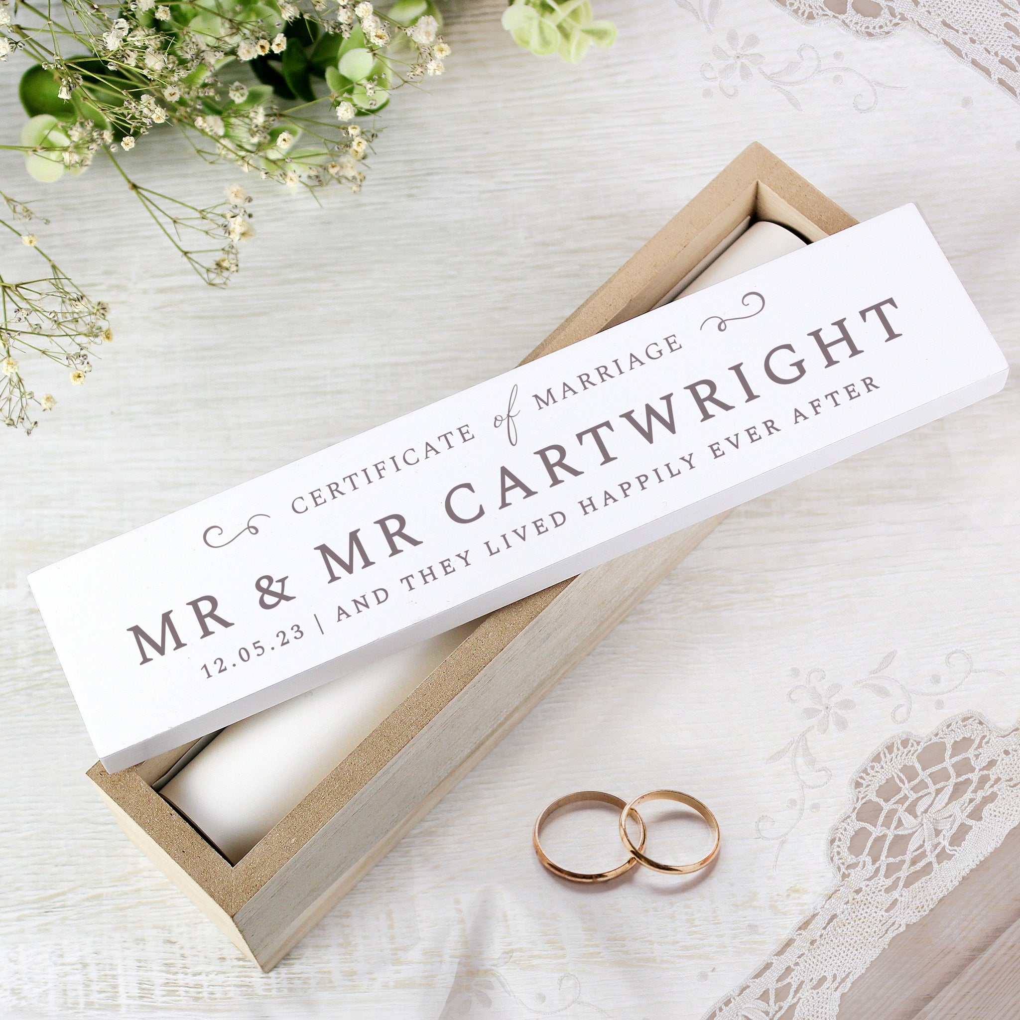 Personalised Wedding Wooden Certificate Holder: 3 - Certificate Holders By Gift Moments