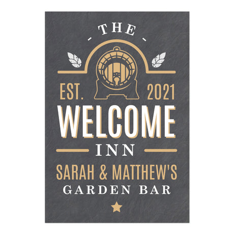 Personalised The Welcome Inn Metal Sign: 2 - Signs & Plaques By Gift Moments