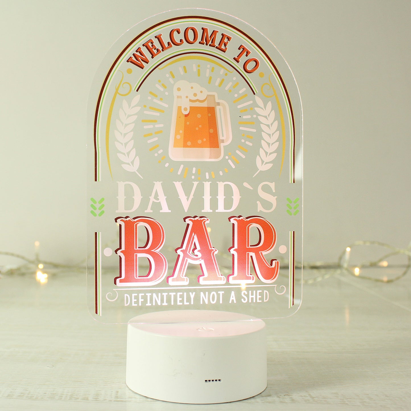 Personalised Welcome To... Bar LED Colour Changing Night Light: 2 - LED Lighting By Gift Moments