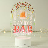 Personalised Welcome To... Bar LED Colour Changing Night Light: 2 - LED Lighting By Gift Moments