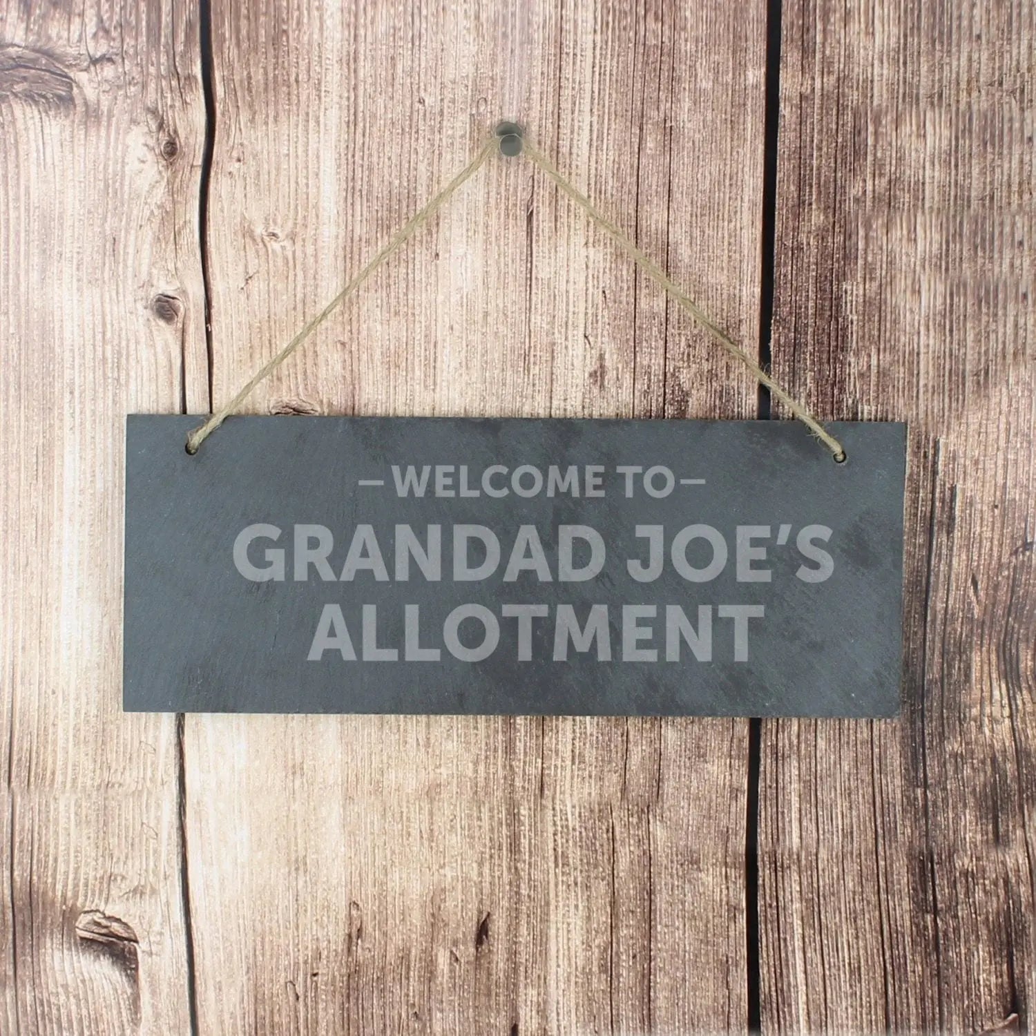 Personalised Welcome To... Hanging Slate Plaque: 1 - Signs & Plaques By Gift Moments