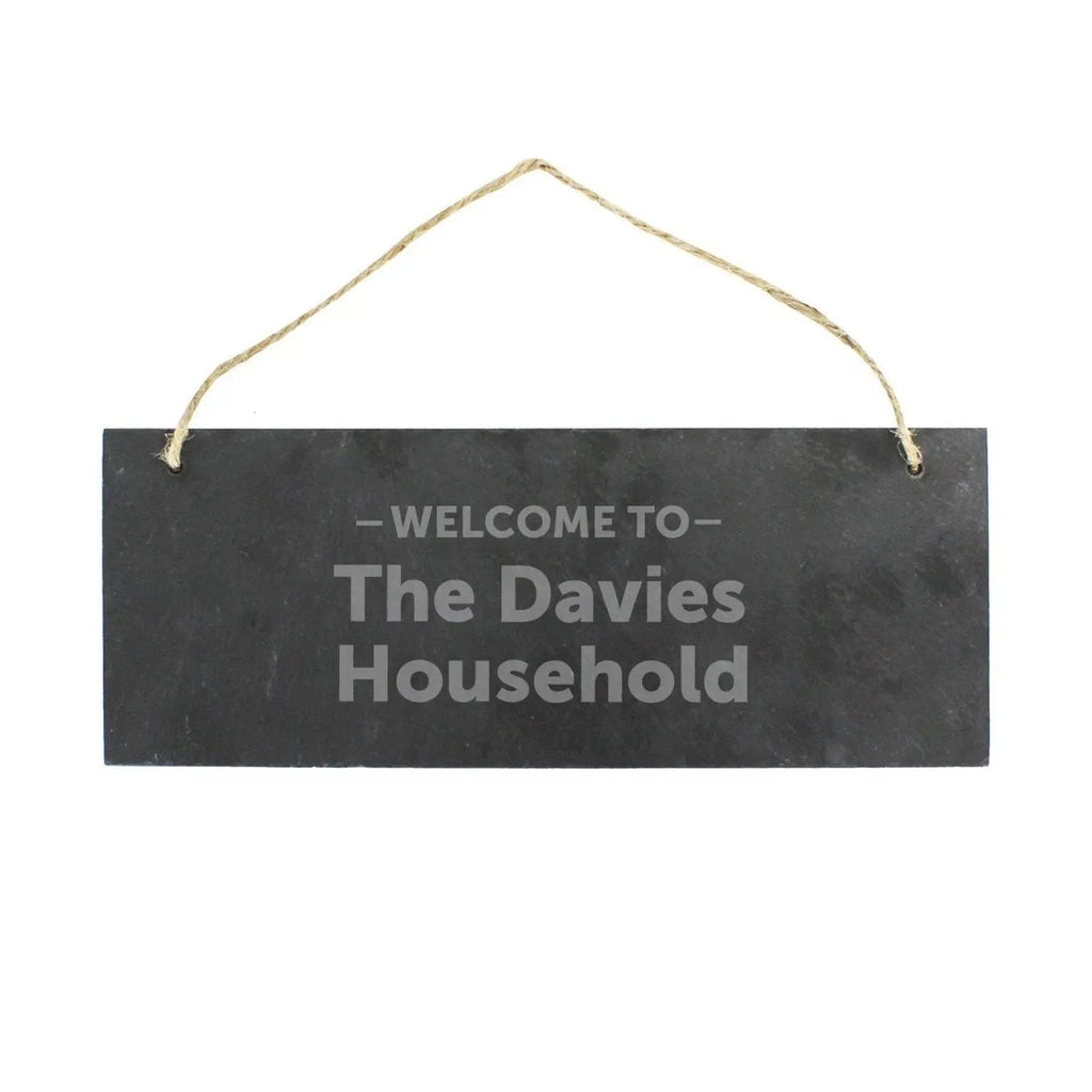 Personalised Welcome To... Hanging Slate Plaque - Shop Signs & Plaques At Gift Moments - 2