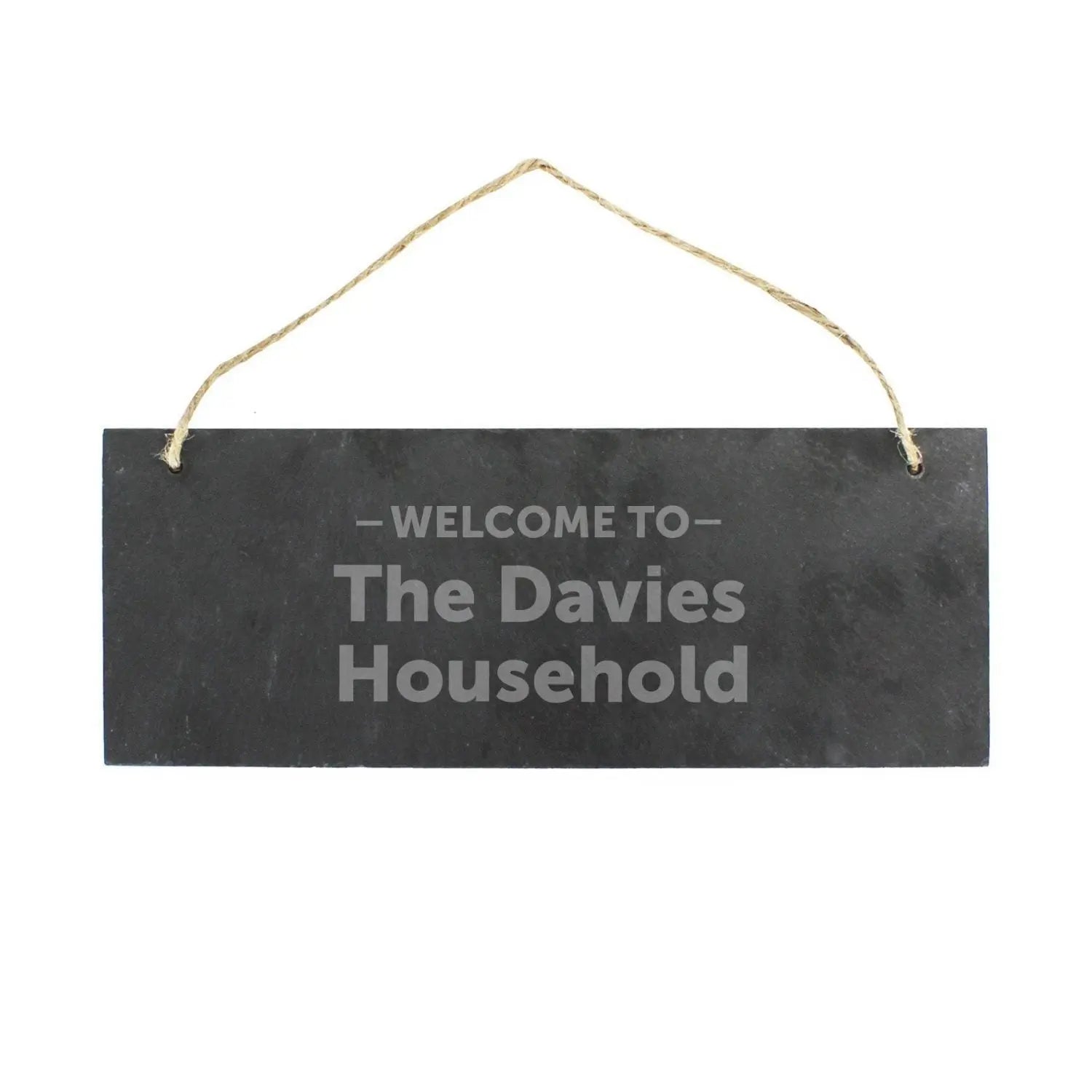 Personalised Welcome To... Hanging Slate Plaque - Shop Signs & Plaques At Gift Moments - 2