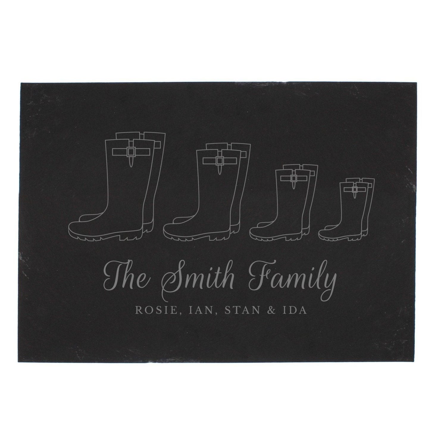 Personalised Welly Boot Family of Four Slate: 3 - Signs & Plaques By Gift Moments