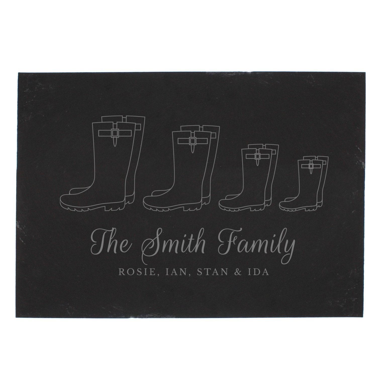 Personalised Welly Boot Family of Four Slate: 3 - Signs & Plaques By Gift Moments