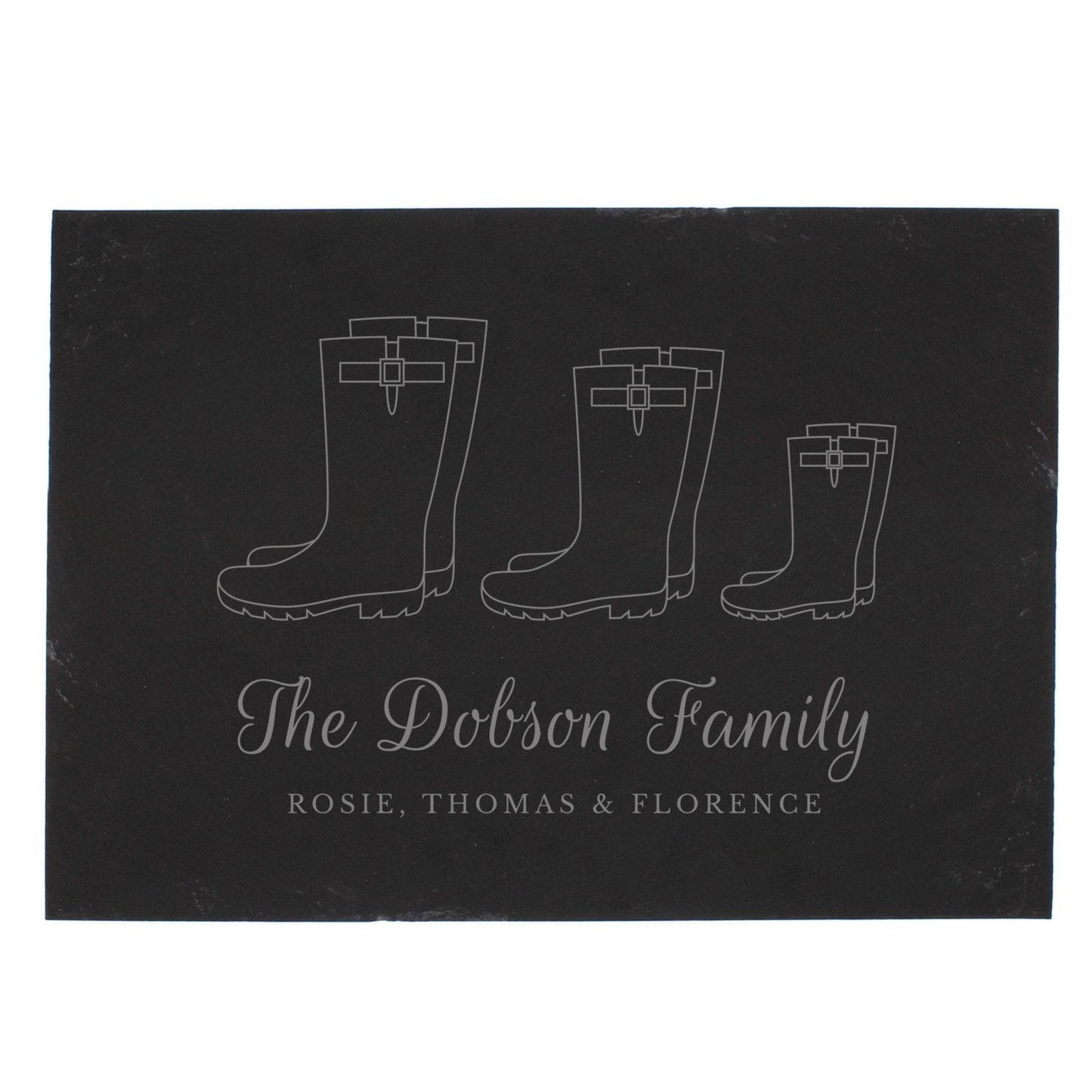 Personalised Welly Boot Family of Three Slate: 3 - Signs & Plaques By Gift Moments