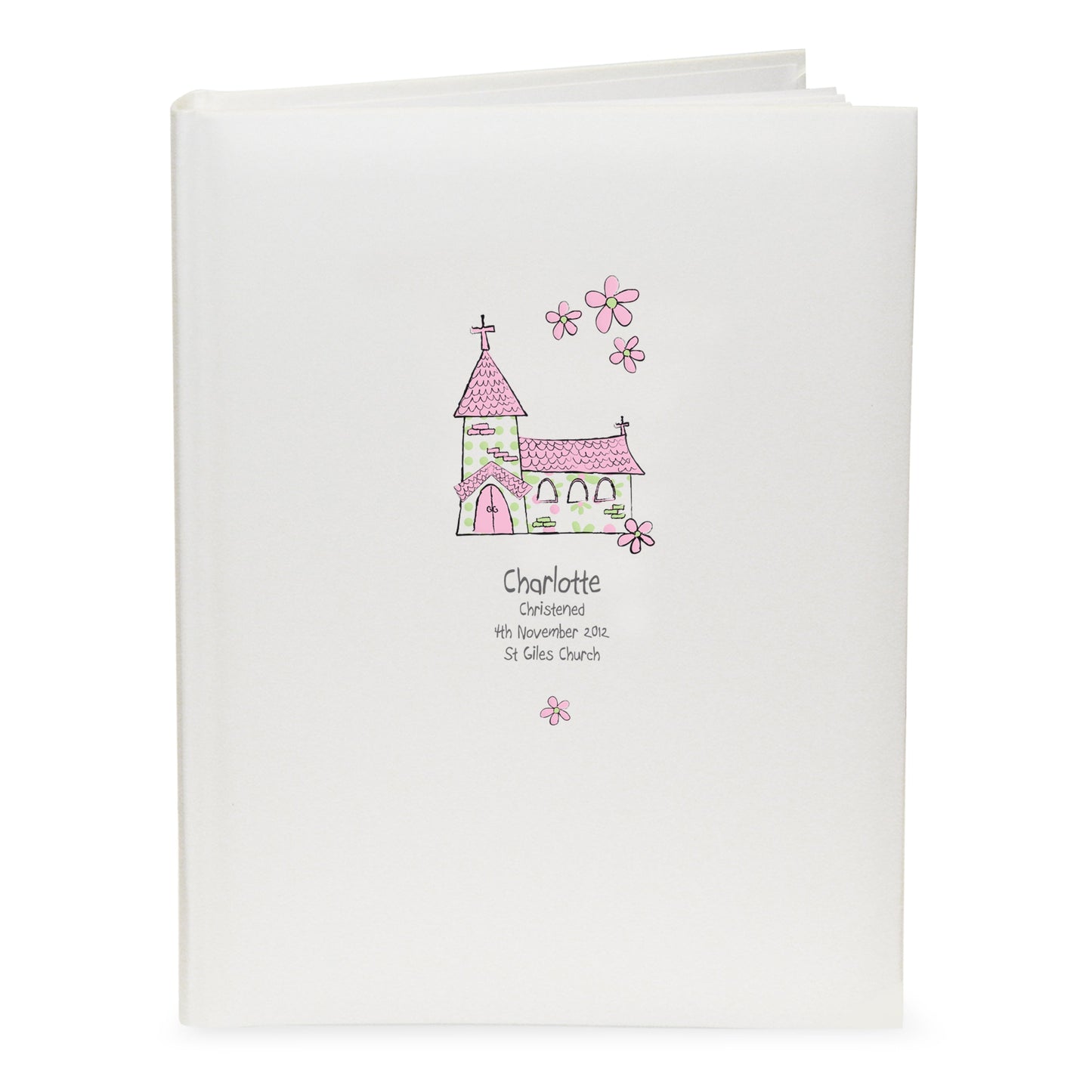 Personalised Whimsical Church Pink Traditional Photo Album: 2 - Photo Albums By Gift Moments
