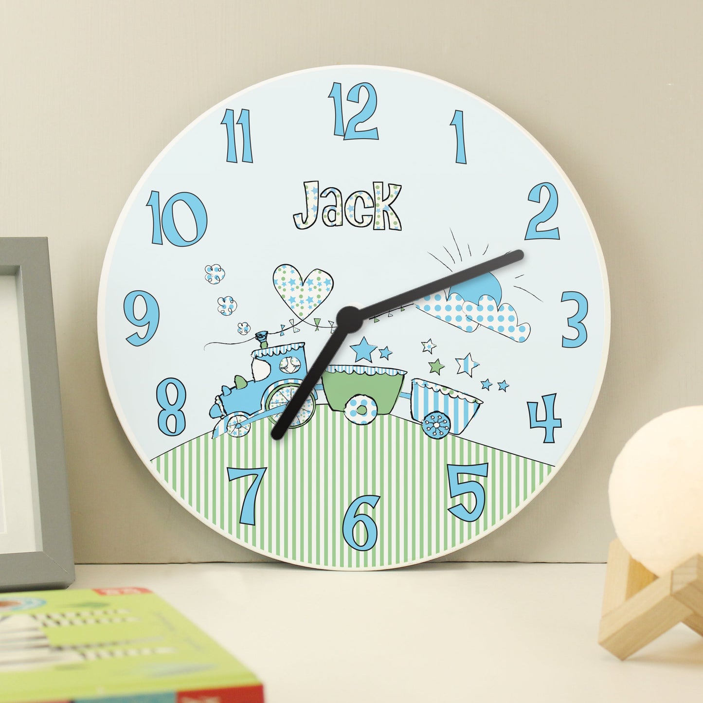 Personalised Whimsical Train Clock: 3 - Clocks By Gift Moments