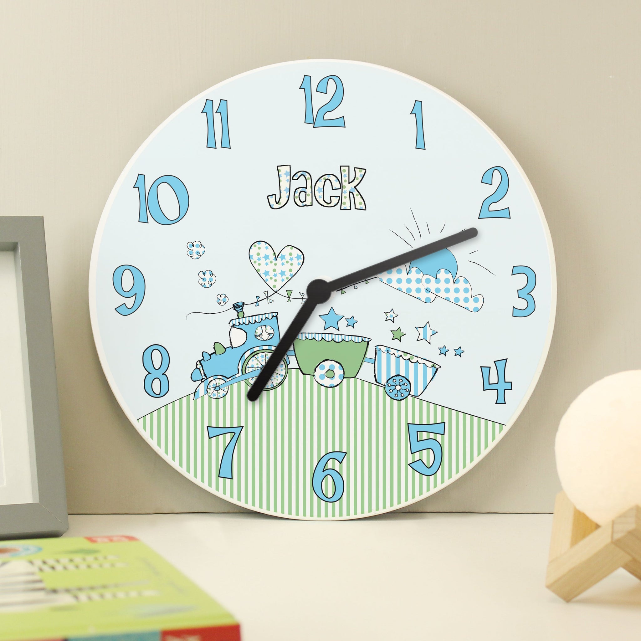 Personalised Whimsical Train Clock: 3 - Clocks By Gift Moments