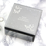Personalised White Butterfly Diamante Glass Trinket Box: 6 - Trinket Boxes By Gift Moments