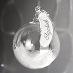 Personalised White Feather Glass Bauble - Shop Christmas Baubles At Gift Moments - 3