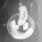 Personalised White Feather Glass Bauble - Shop Christmas Baubles At Gift Moments - 1