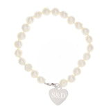 Personalised White Freshwater Pearl Initial Bracelet: 3 - Bracelets By Gift Moments
