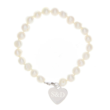 Personalised White Freshwater Pearl Initial Bracelet: 3 - Bracelets By Gift Moments